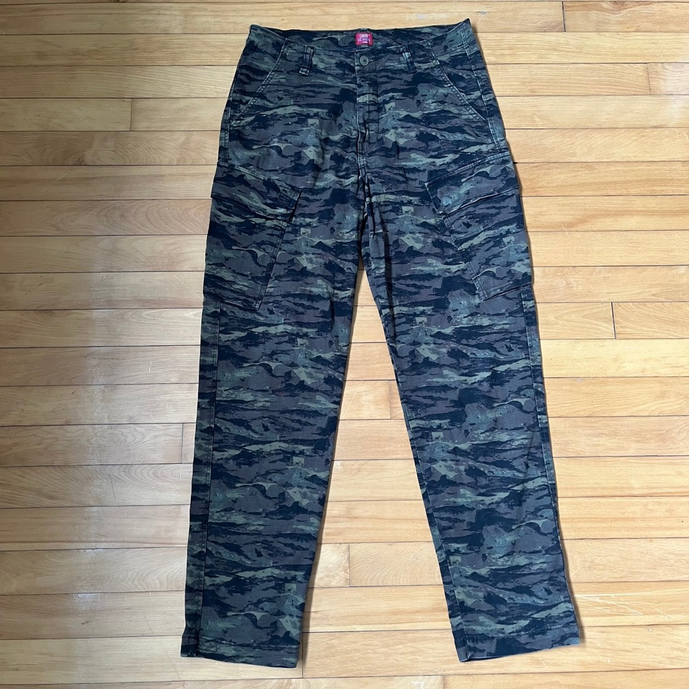 Levis XX Cargo Taper Pants Mens 31x32 Tiger Stripe Camo Green Black 39441-0021